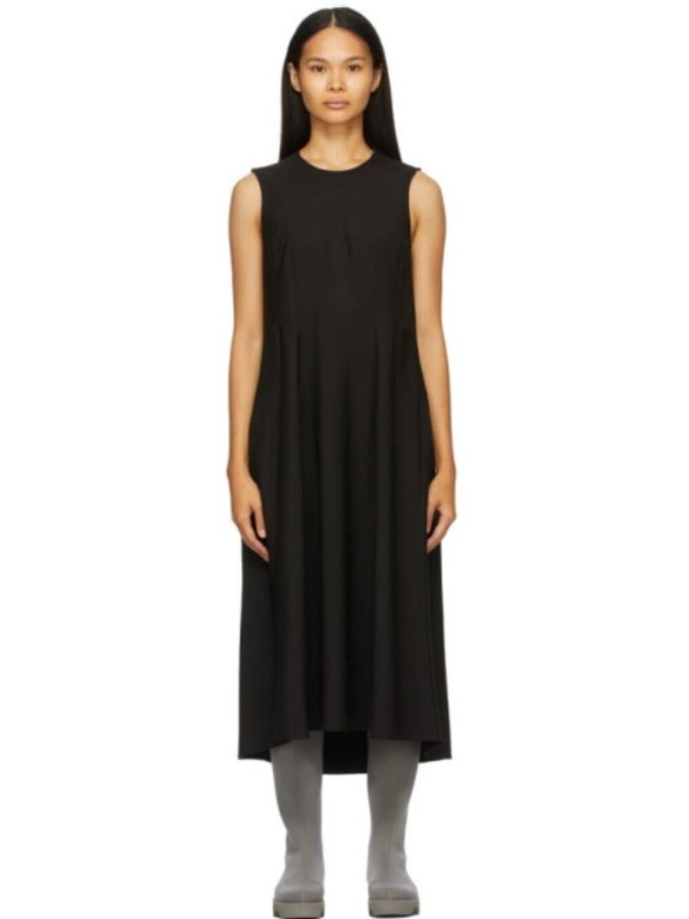 Studio Nicholson Black Sleeveless Beckford Midi Dress